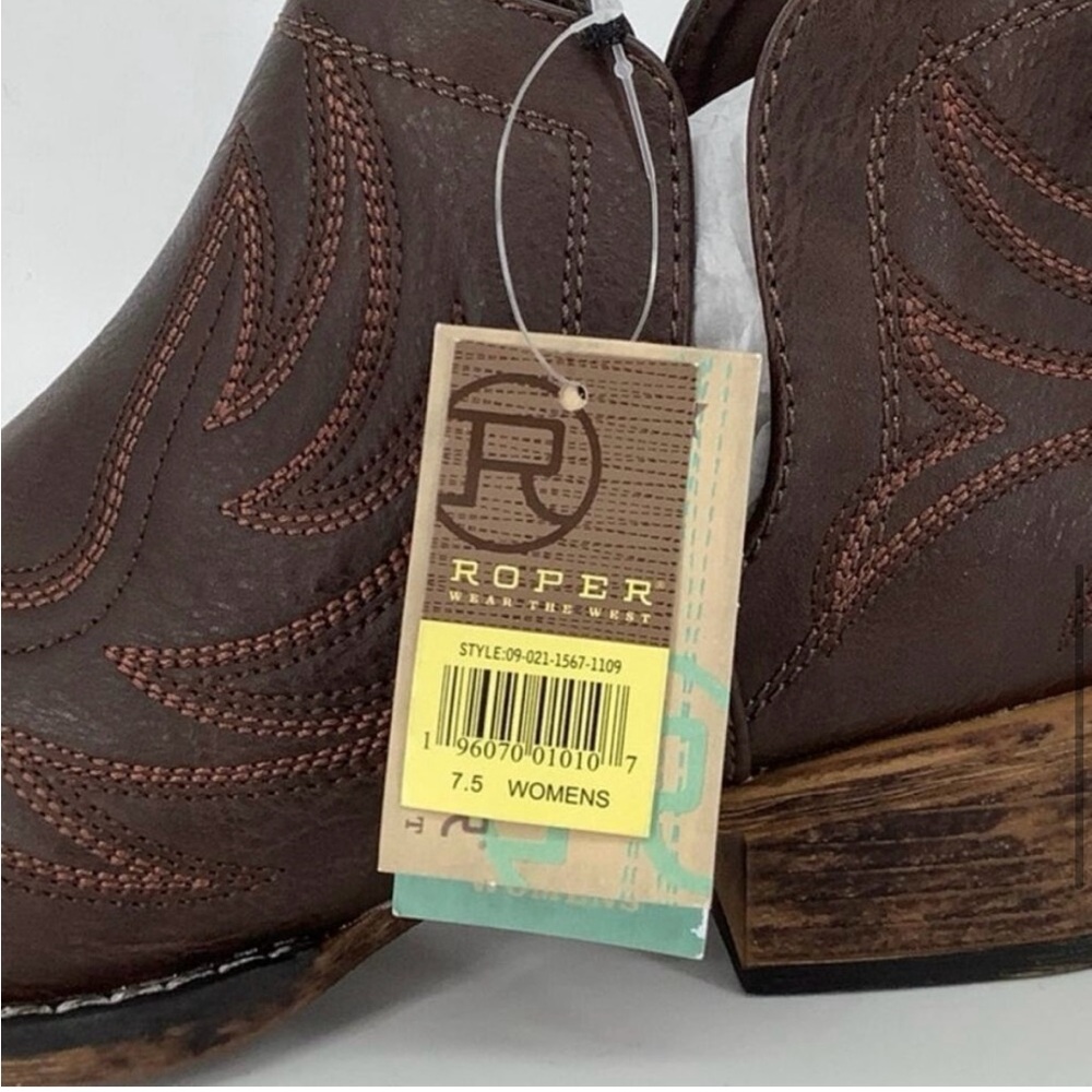 Roper Dark Brown Leather Boots